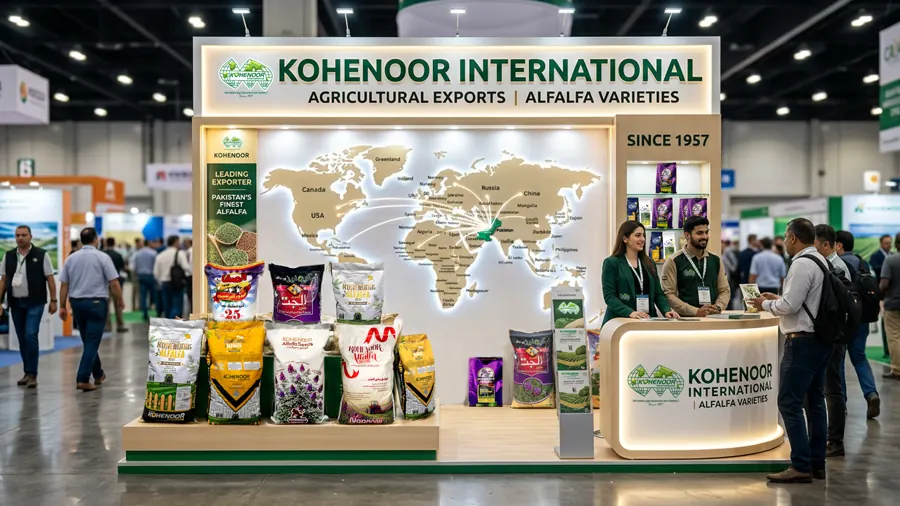 Map of alfalfa seed export destinations from Pakistan