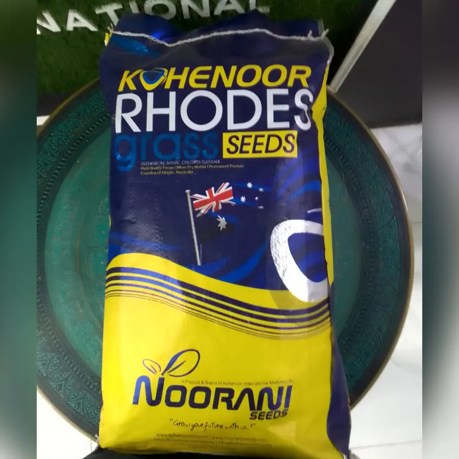 Printed 25 kg export bag of rhodes grass seed