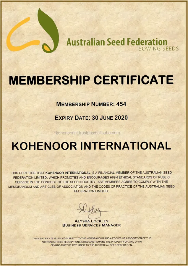 Australian Seed Federation membership