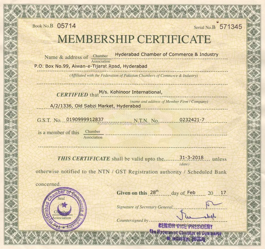Chamber and trade-body membership