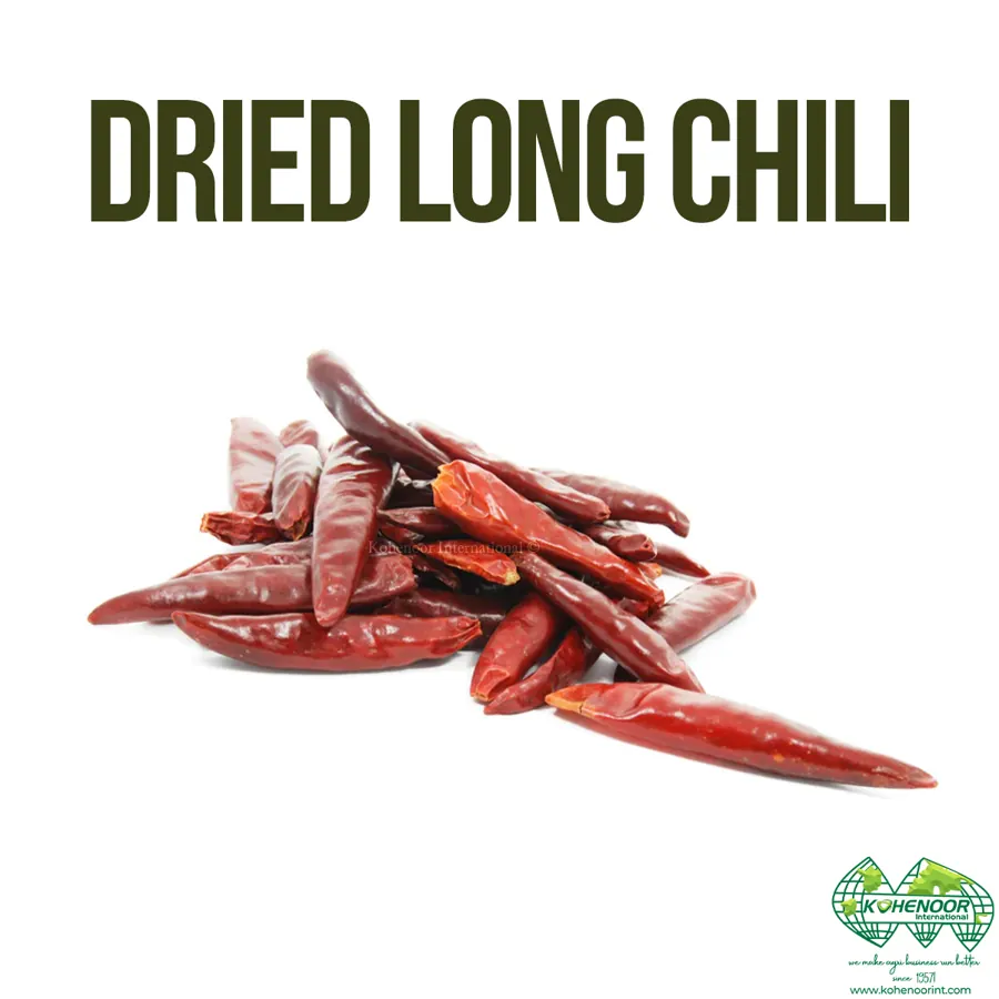 Whole long Kunri chillies after Sortex sorting